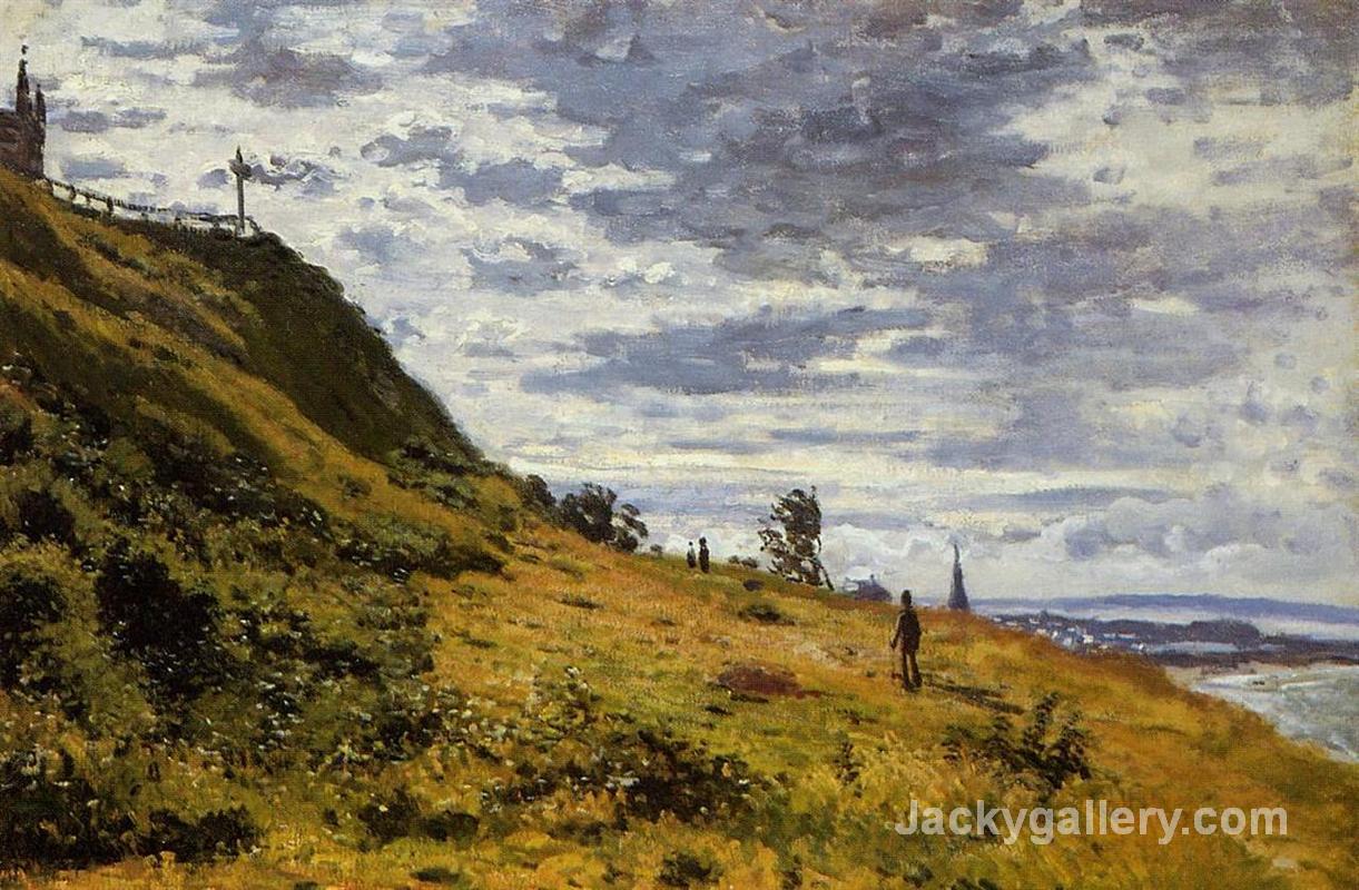 Taking a Walk on the Cliffs of Sainte-Adresse by Claude Monet paintings reproduction